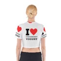 I love strawberry yogurt Cotton Crop Top View2