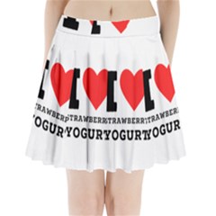 I Love Strawberry Yogurt Pleated Mini Skirt by ilovewhateva