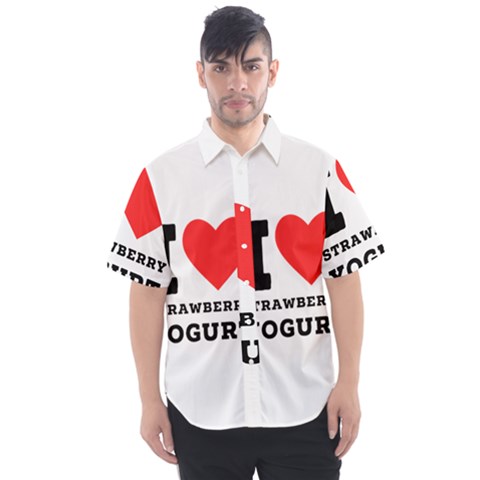 I Love Strawberry Yogurt Men s Short Sleeve Shirt by ilovewhateva