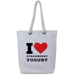 I Love Strawberry Yogurt Full Print Rope Handle Tote (small) by ilovewhateva