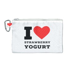 I Love Strawberry Yogurt Canvas Cosmetic Bag (medium) by ilovewhateva