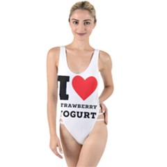 I Love Strawberry Yogurt High Leg Strappy Swimsuit by ilovewhateva