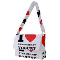 I Love Strawberry Yogurt Full Print Messenger Bag (s) by ilovewhateva