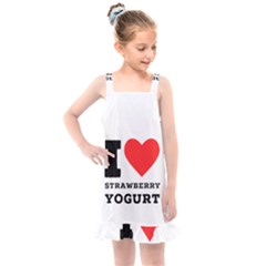 I Love Strawberry Yogurt Kids  Overall Dress by ilovewhateva