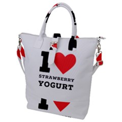 I Love Strawberry Yogurt Buckle Top Tote Bag by ilovewhateva