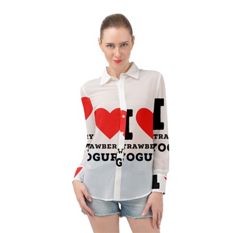 I Love Strawberry Yogurt Long Sleeve Chiffon Shirt by ilovewhateva