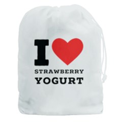 I Love Strawberry Yogurt Drawstring Pouch (3xl) by ilovewhateva