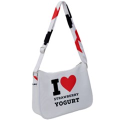 I Love Strawberry Yogurt Zip Up Shoulder Bag by ilovewhateva