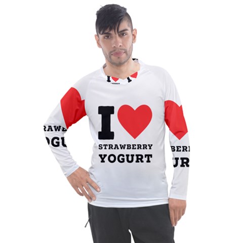 I Love Strawberry Yogurt Men s Pique Long Sleeve Tee by ilovewhateva