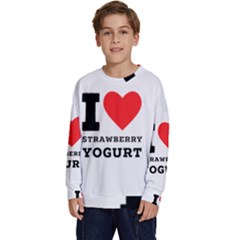 I Love Strawberry Yogurt Kids  Long Sleeve Jersey by ilovewhateva