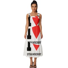 I Love Strawberry Yogurt Square Neckline Tiered Midi Dress by ilovewhateva