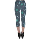 Bons Foot Prints Pattern Background Capri Leggings  View2