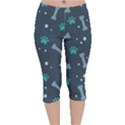 Bons Foot Prints Pattern Background Velvet Capri Leggings  View1