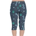 Bons Foot Prints Pattern Background Velvet Capri Leggings  View2