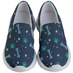 Bons Foot Prints Pattern Background Kids Lightweight Slip Ons by Salman4z