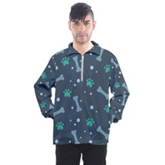 Bons Foot Prints Pattern Background Men s Half Zip Pullover by Salman4z