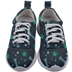 Bons Foot Prints Pattern Background Kids Athletic Shoes by Salman4z