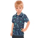 Bons Foot Prints Pattern Background Kids  Polo Tee View1