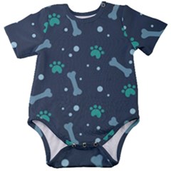 Bons Foot Prints Pattern Background Baby Short Sleeve Bodysuit by Salman4z