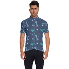 Bons Foot Prints Pattern Background Men s Short Sleeve Cycling Jersey by Salman4z