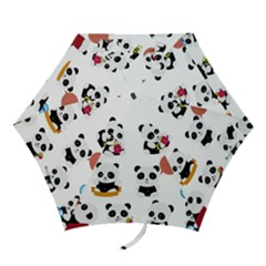 Playing Panda Cartoon Mini Folding Umbrellas by Salman4z