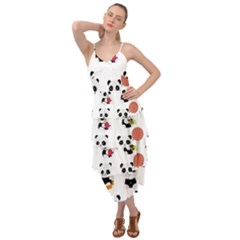 Playing Panda Cartoon Layered Bottom Dress