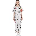 Playing Panda Cartoon Batwing Lightweight Chiffon Jumpsuit View1