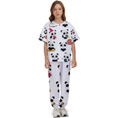 Playing Panda Cartoon Kids  Tee And Pants Sports Set by Salman4z