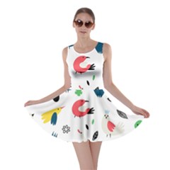 Vector Set Isolates With Cute Birds Scandinavian Style Skater Dress by Salman4z