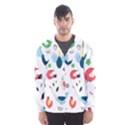 Vector Set Isolates With Cute Birds Scandinavian Style Men s Hooded Windbreaker View1