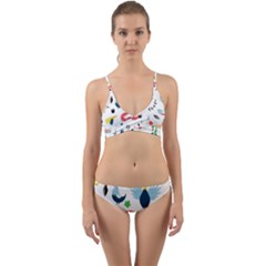 Vector Set Isolates With Cute Birds Scandinavian Style Wrap Around Bikini Set by Salman4z