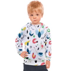 Vector Set Isolates With Cute Birds Scandinavian Style Kids  Hooded Pullover by Salman4z