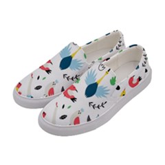 Vector Set Isolates With Cute Birds Scandinavian Style Women s Canvas Slip Ons by Salman4z