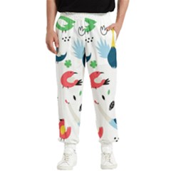 Vector Set Isolates With Cute Birds Scandinavian Style Men s Elastic Waist Pants by Salman4z