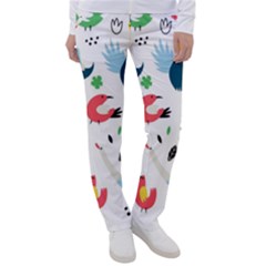 Vector Set Isolates With Cute Birds Scandinavian Style Women s Casual Pants by Salman4z