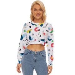 Vector Set Isolates With Cute Birds Scandinavian Style Lightweight Long Sleeve Sweatshirt by Salman4z