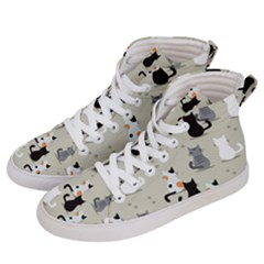 Cute Cat Seamless Pattern Men s Hi-top Skate Sneakers by Salman4z