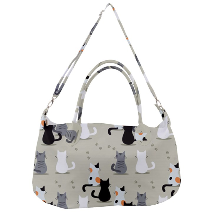 Cute Cat Seamless Pattern Removable Strap Handbag