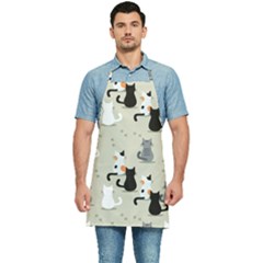 Cute Cat Seamless Pattern Kitchen Apron by Salman4z