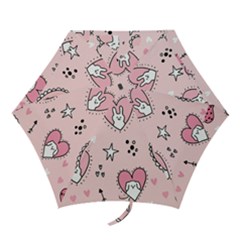 Cartoon Cute Valentines Day Doodle Heart Love Flower Seamless Pattern Vector Mini Folding Umbrellas by Salman4z