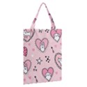 Cartoon Cute Valentines Day Doodle Heart Love Flower Seamless Pattern Vector Classic Tote Bag View2