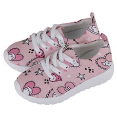 Cartoon Cute Valentines Day Doodle Heart Love Flower Seamless Pattern Vector Kids  Lightweight Sports Shoes by Salman4z