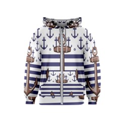 Anchor Background Design Kids  Zipper Hoodie by Salman4z