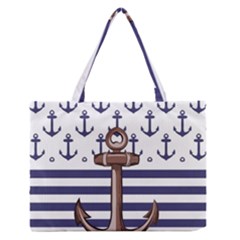 Anchor Background Design Zipper Medium Tote Bag by Salman4z