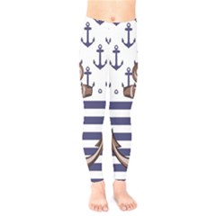 Anchor Background Design Kids  Leggings by Salman4z