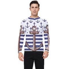 Anchor Background Design Men s Long Sleeve Rash Guard by Salman4z