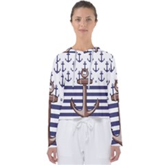 Anchor Background Design Women s Slouchy Sweat by Salman4z