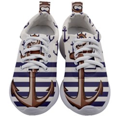 Anchor Background Design Kids Athletic Shoes by Salman4z