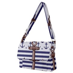 Anchor Background Design Full Print Messenger Bag (m) by Salman4z