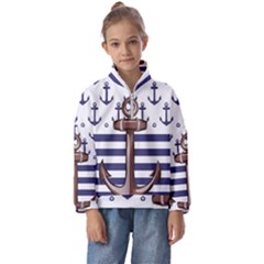 Anchor Background Design Kids  Half Zip Hoodie by Salman4z